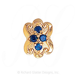 GS520 S - 14 Karat Gold Sapphire Slide 